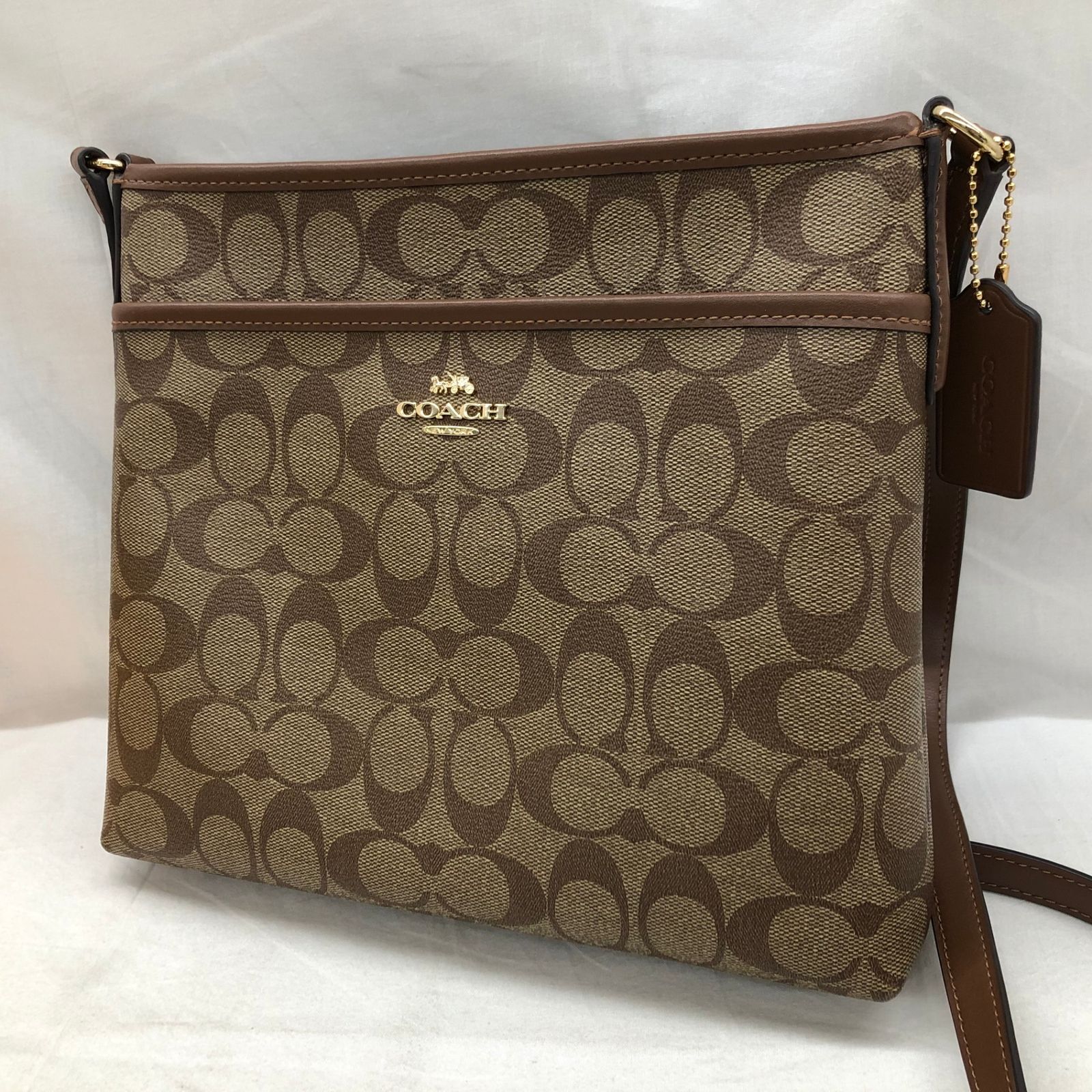 COACH コーチ ショルダーバッグ シグネチャー F29210 ベージュ ブラウン _246212