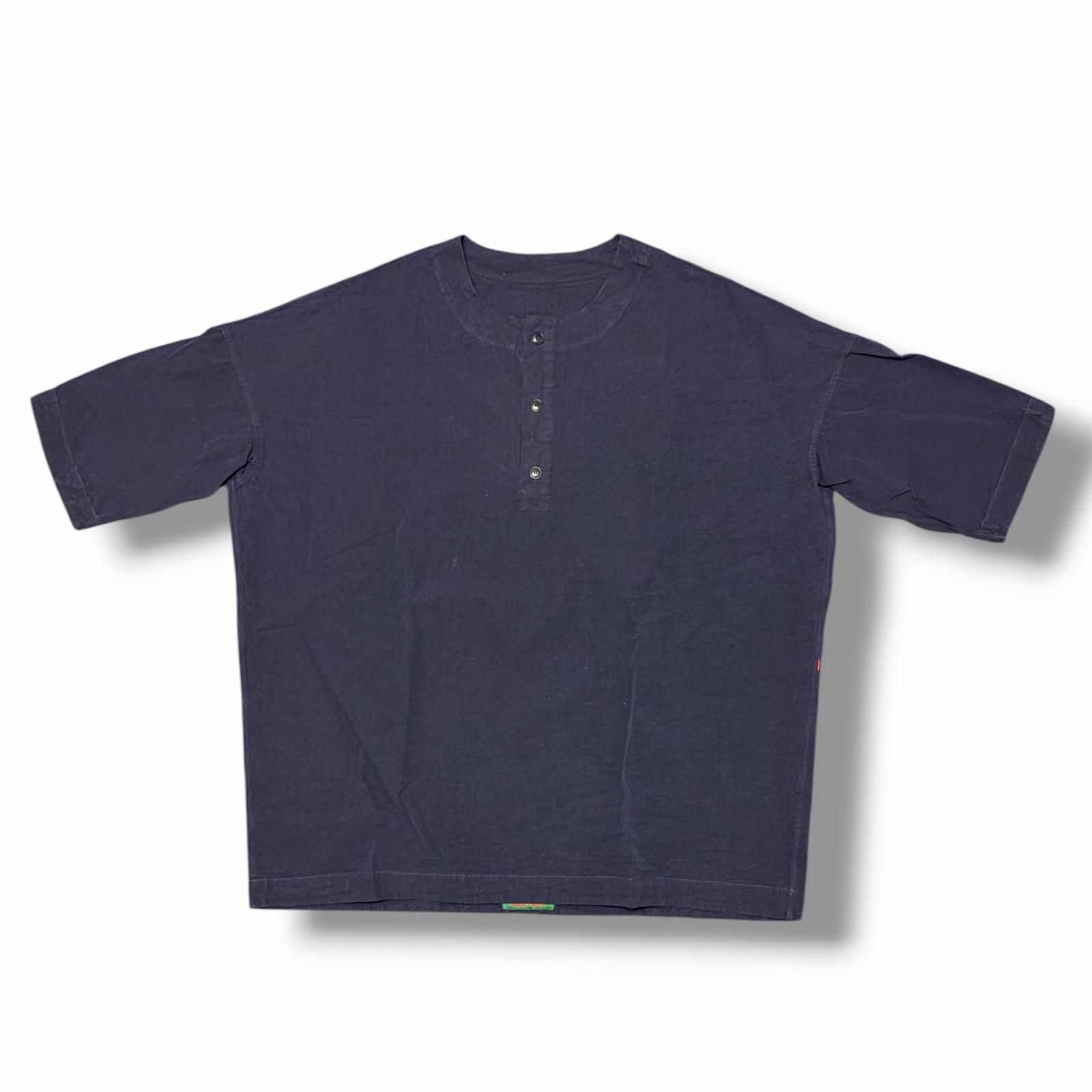 CASEY CASEY P3 TOP ヘンリーネックTシャツ ケイシーケイシー 18HH96 ネイビー M （9949M）