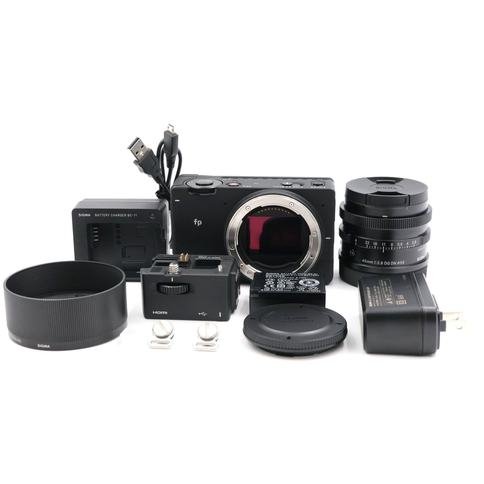 ■極上品■ SIGMA fp ＆ 45mm F2.8 DG DN kit ブラック フルサイズミラーレス一眼カメラ 937317 シグマ
