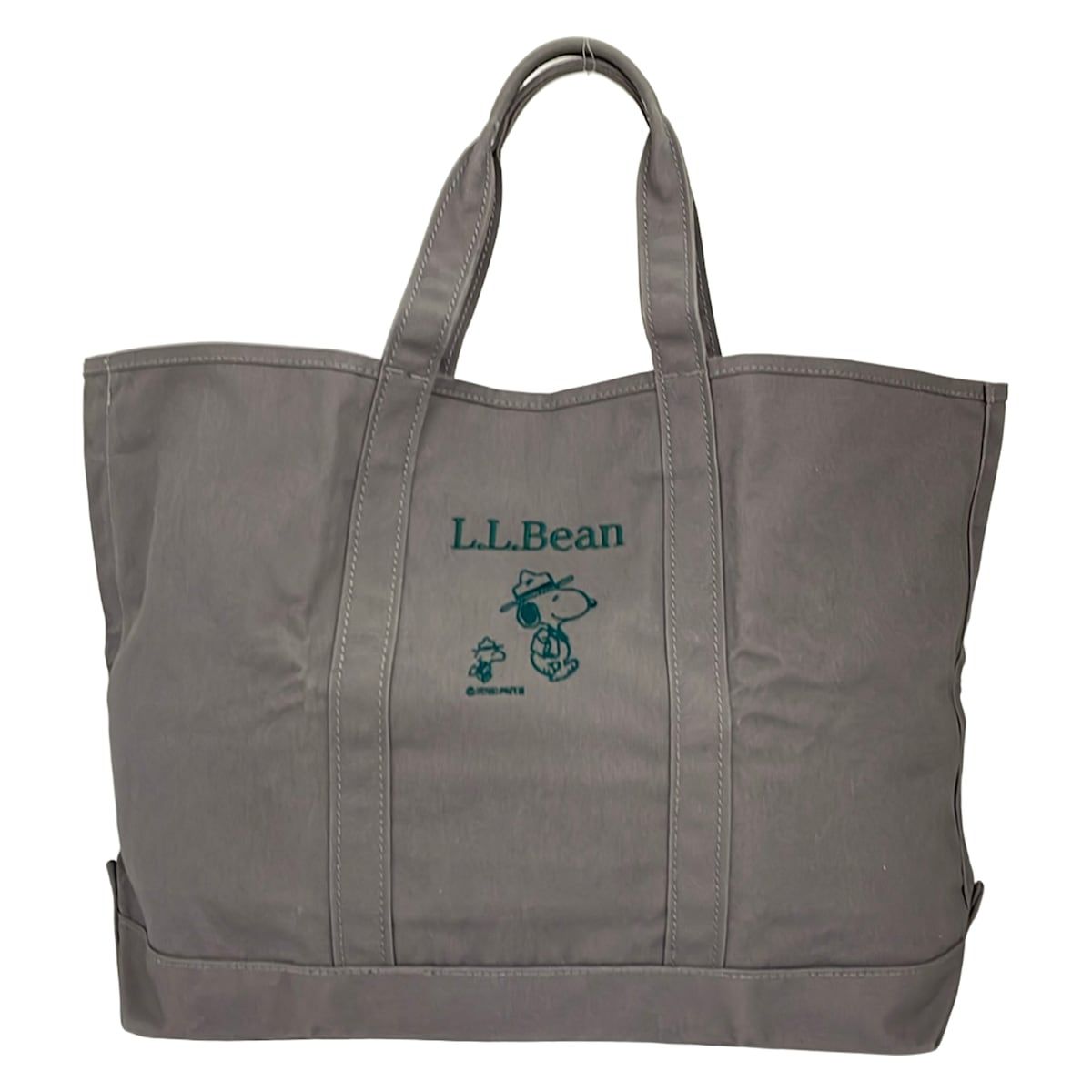 L.L.Bean(エルエルビーン) トートバッグ - ダークグレー×ダークグリーン スヌーピー/PEANUTSコラボ
