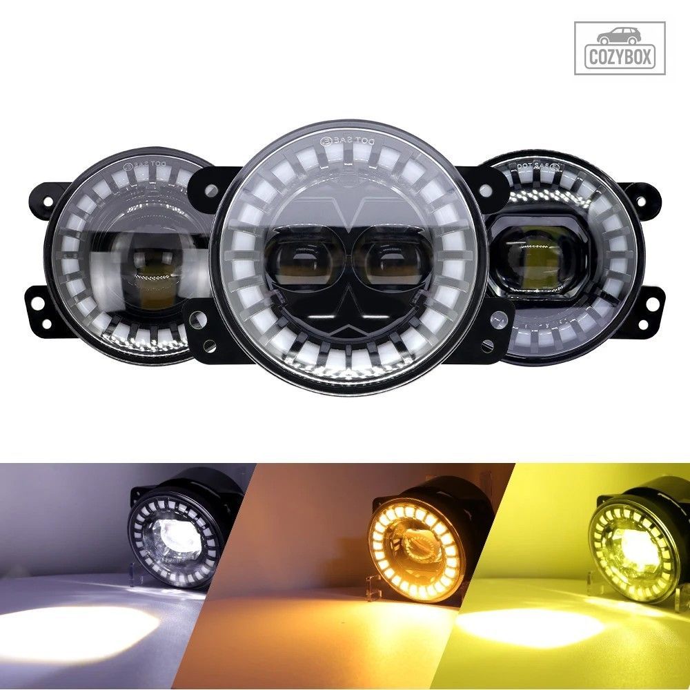 4 インチ LED フォグランプアセンブリエンジェルアイハローリング DRL ワークライト