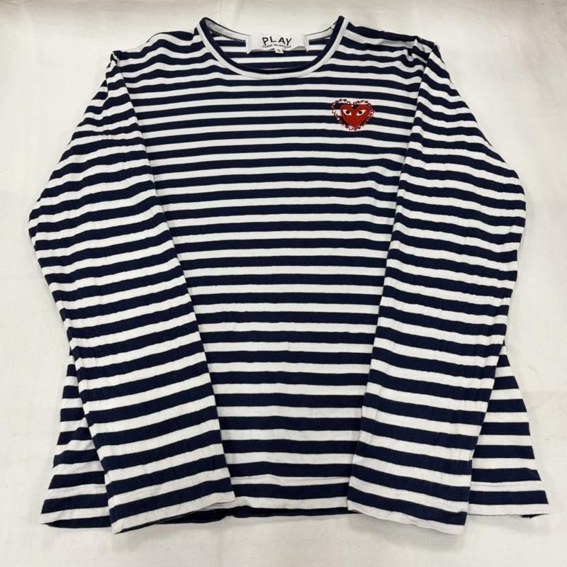 プレイコムデギャルソン PLAY プレイ ハート 長袖 ボーダー Tシャツ