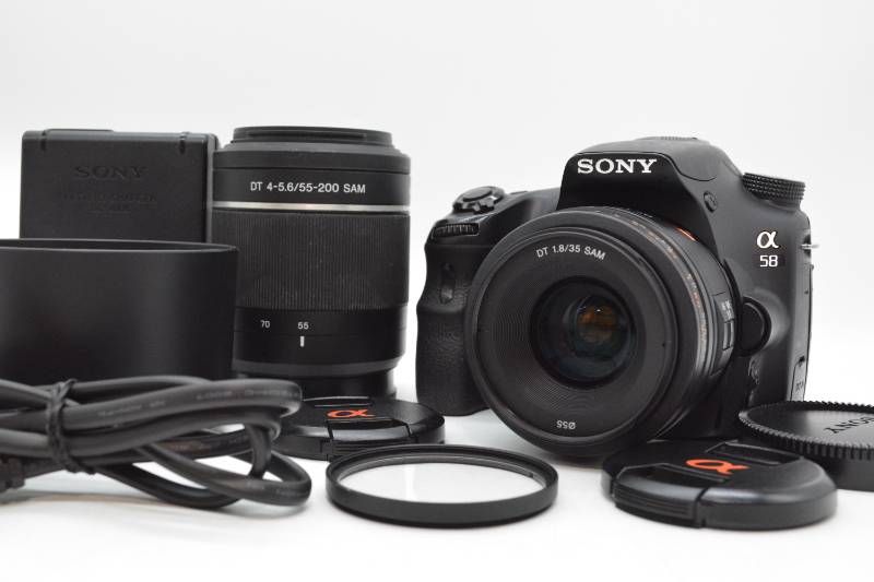 【動作品】SONY ソニー α58 SLT-A58 ダブルレンズセット DT 35mm F1.8 DT 55-200mm SAM