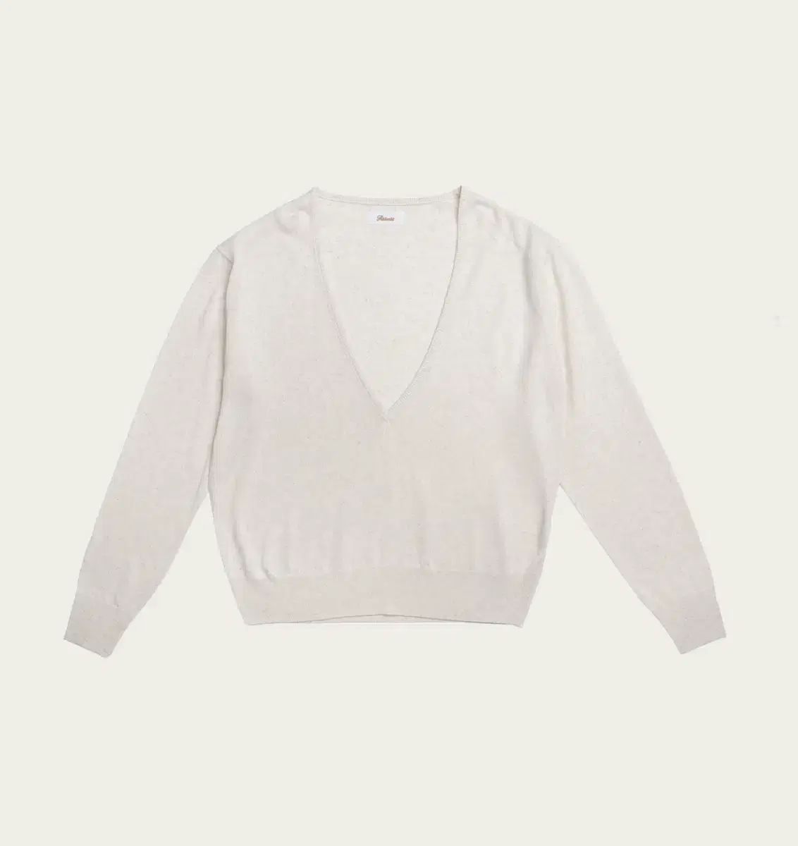リボン빛カイン드 Kind Paper V-neck Knit - Ivory
