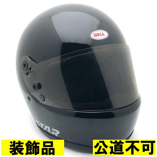 【装飾品・公道不可】純正シールド付 BELL STAR 4 初期型 BLACK 62cm 【海外直輸入中古品】フルフェイスヘルメット アメリカン 族ヘル オンロード ベル スター4 ブラック 黒色 XLサイズ