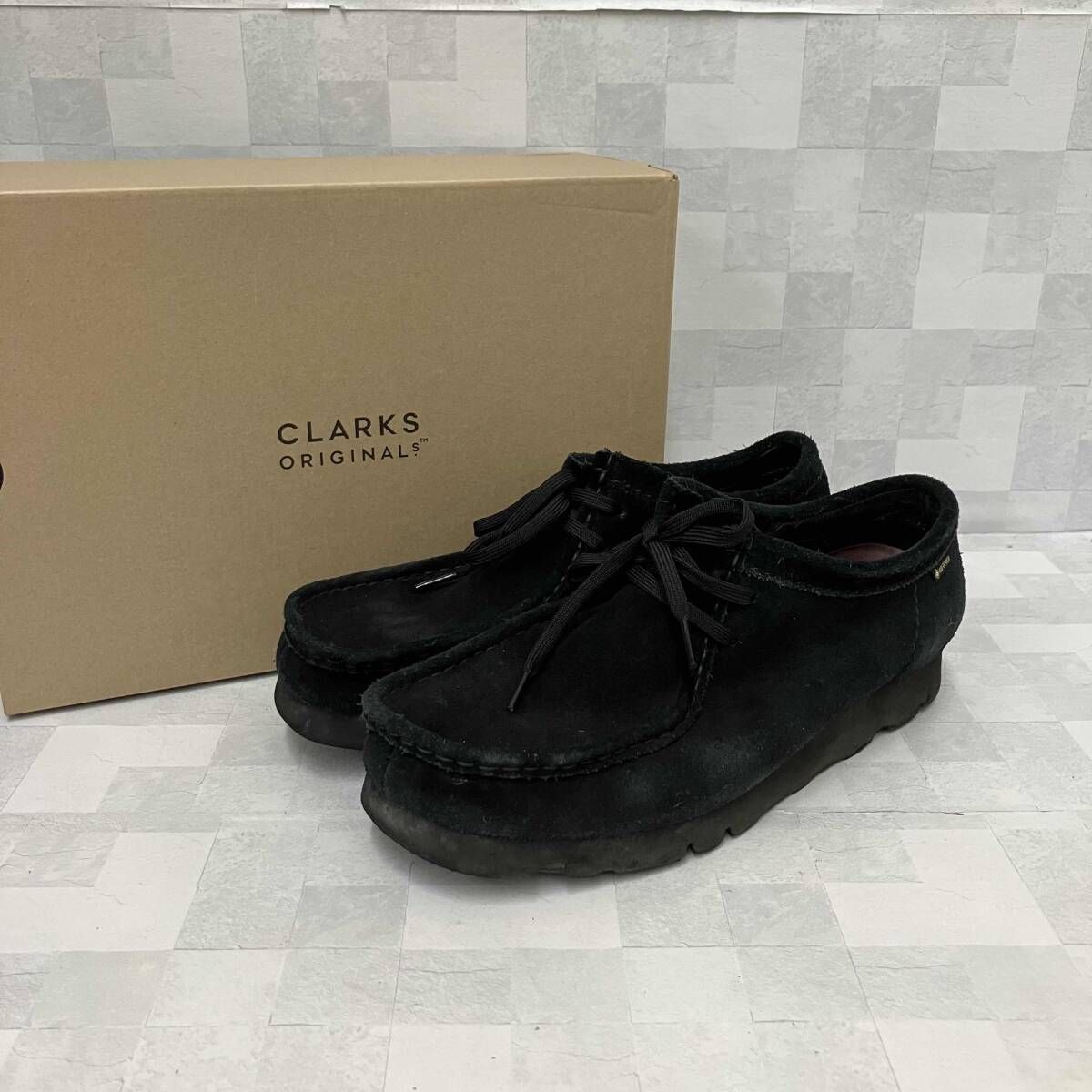 CLARKS クラークス シューズ Wallabee GTX Black Suede 3131-499-0549-0960 26.5cm ブラック 箱あり
