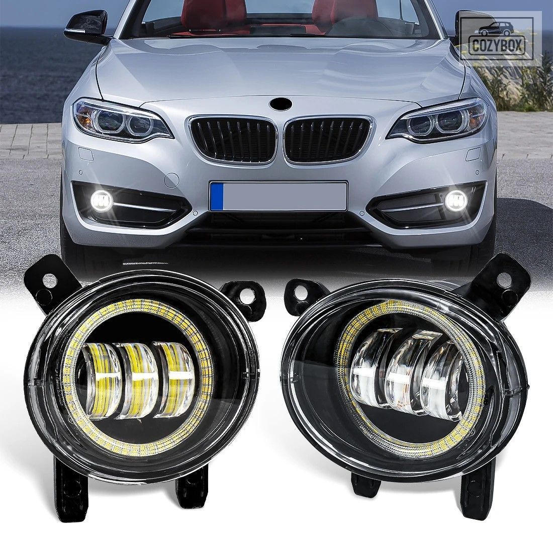 LED エンジェルアイ フォグライト BMW F35 2012 - 18 フロント バンパーレンズハロ