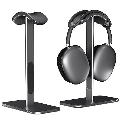 Airpods Max用ヘッドホンスタンド スリープモードアルミニウムヘッドフォンホルダー 滑り止めベース&保護レザーパッド付き 自宅/ゲームルーム/ショップヘッドフォン収納/ディスプレイ用 (ダークグレー)e 0c045b6f