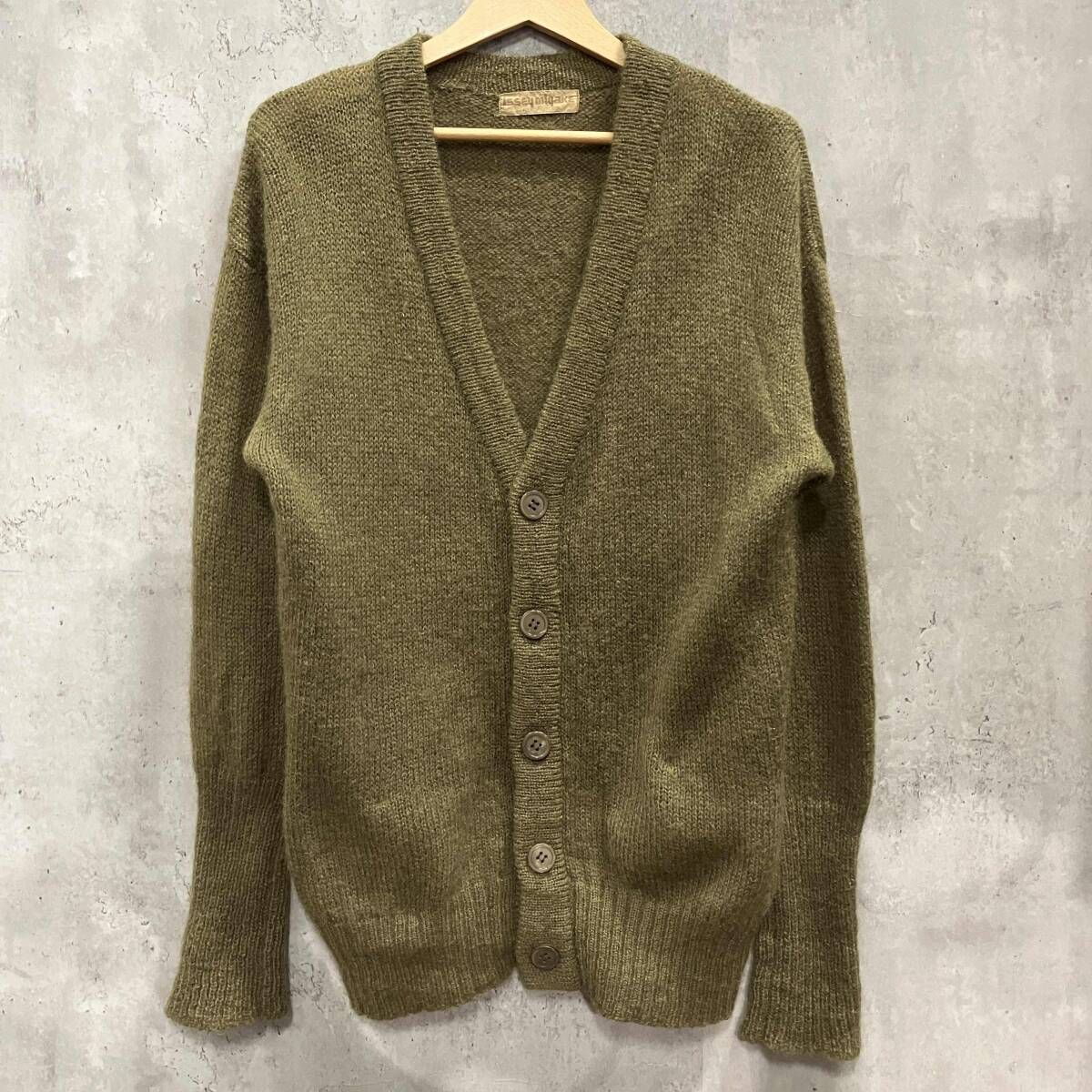 70s ISSEY MIYAKE カーディガン ウール カーキ イッセイミヤケ