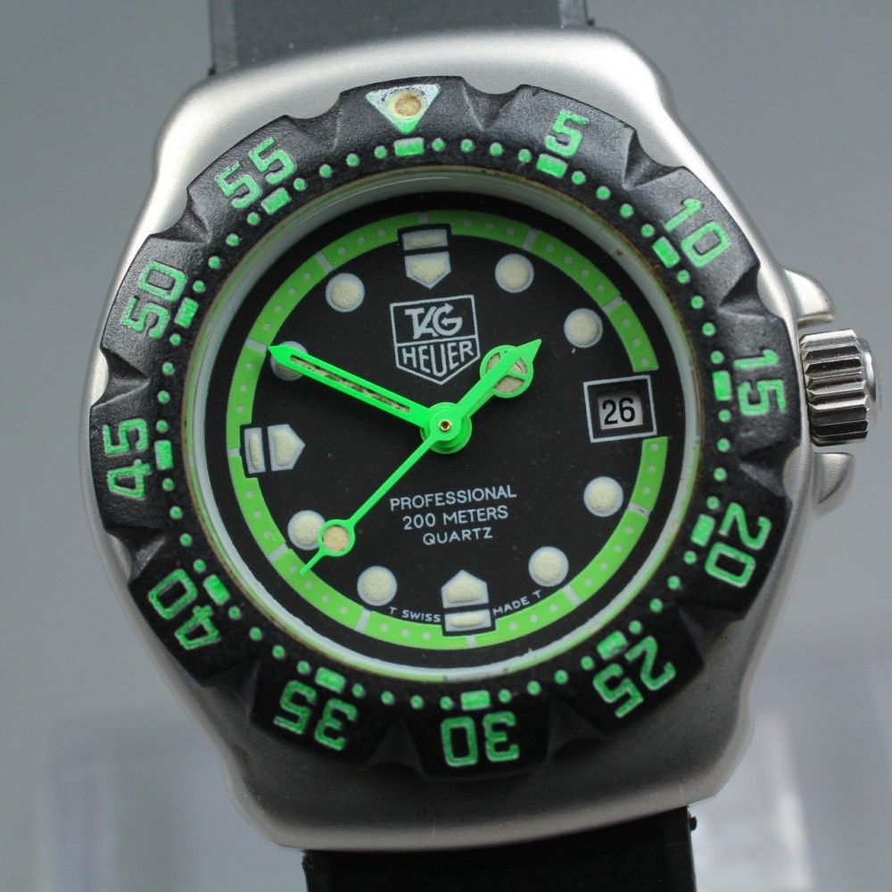 【稼働品】TAG Heuer フォーミュラ1 375.508 ブラック グリーン クオーツ レディース #17457