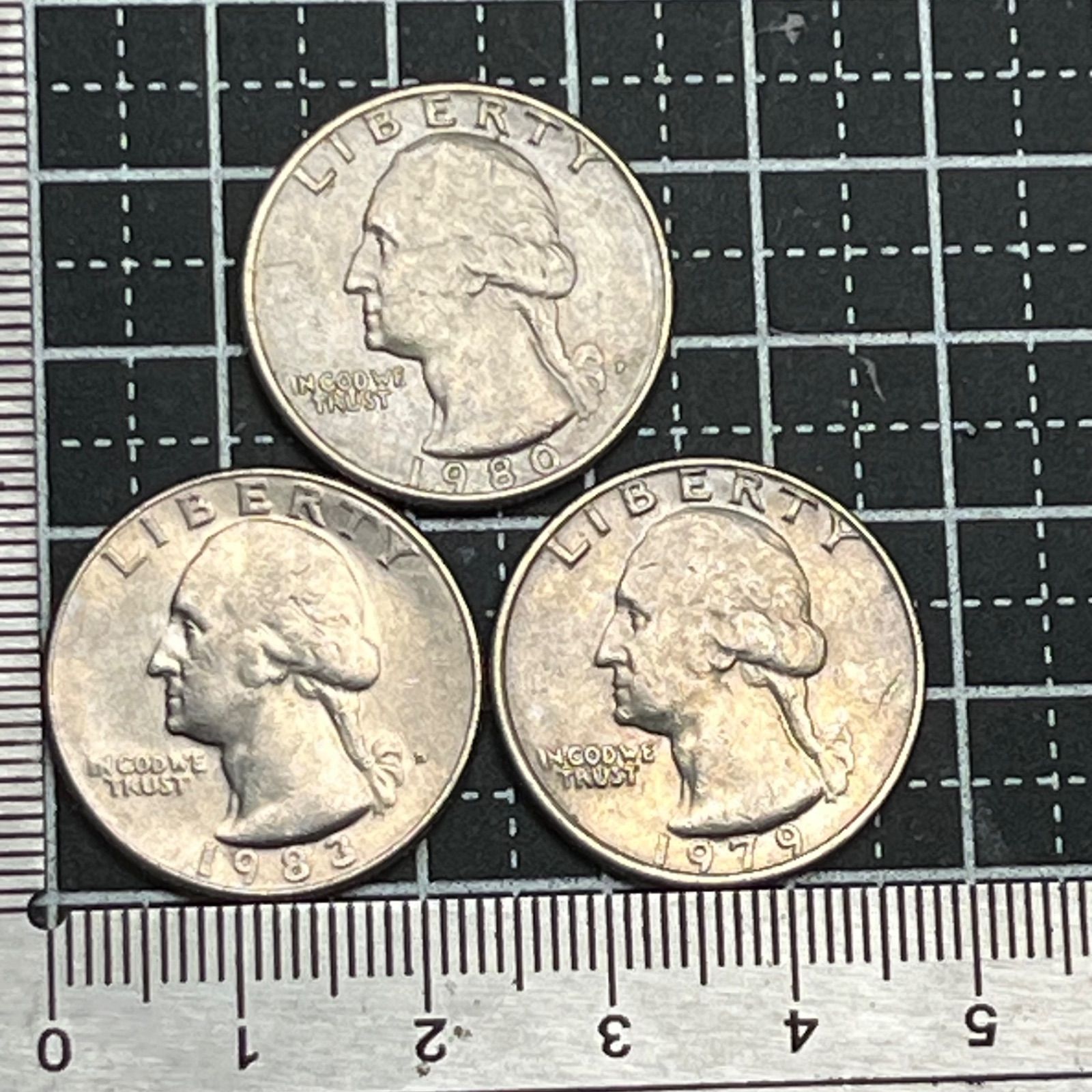 銀貨】アメリカ ワシントン・クォーターダラー 3枚セット 1979・1980