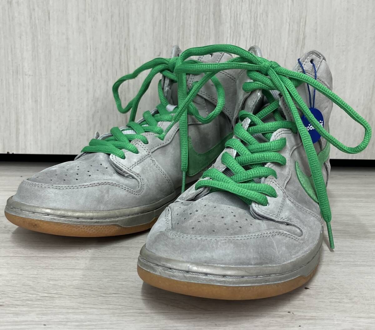NIKE SB Dunk High Silver Box ナイキ ダンク ハイ メンズ スニーカー ハイカット グレー グリーン 28.5 cm 313171-039