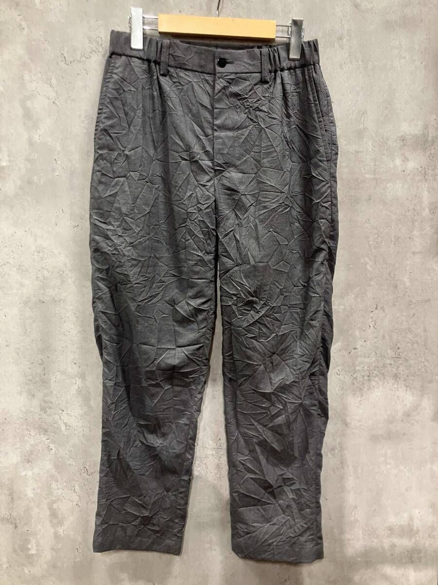 17AW ISSEY MIYAKE MEN ウールシワ加工パンツ size 1 グレー イッセイミヤケメン