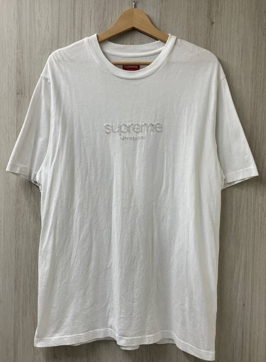 Supreme シュプリーム 半袖Tシャツ Beaded logo T-shirt ビーズロゴ ホワイト Mサイズ