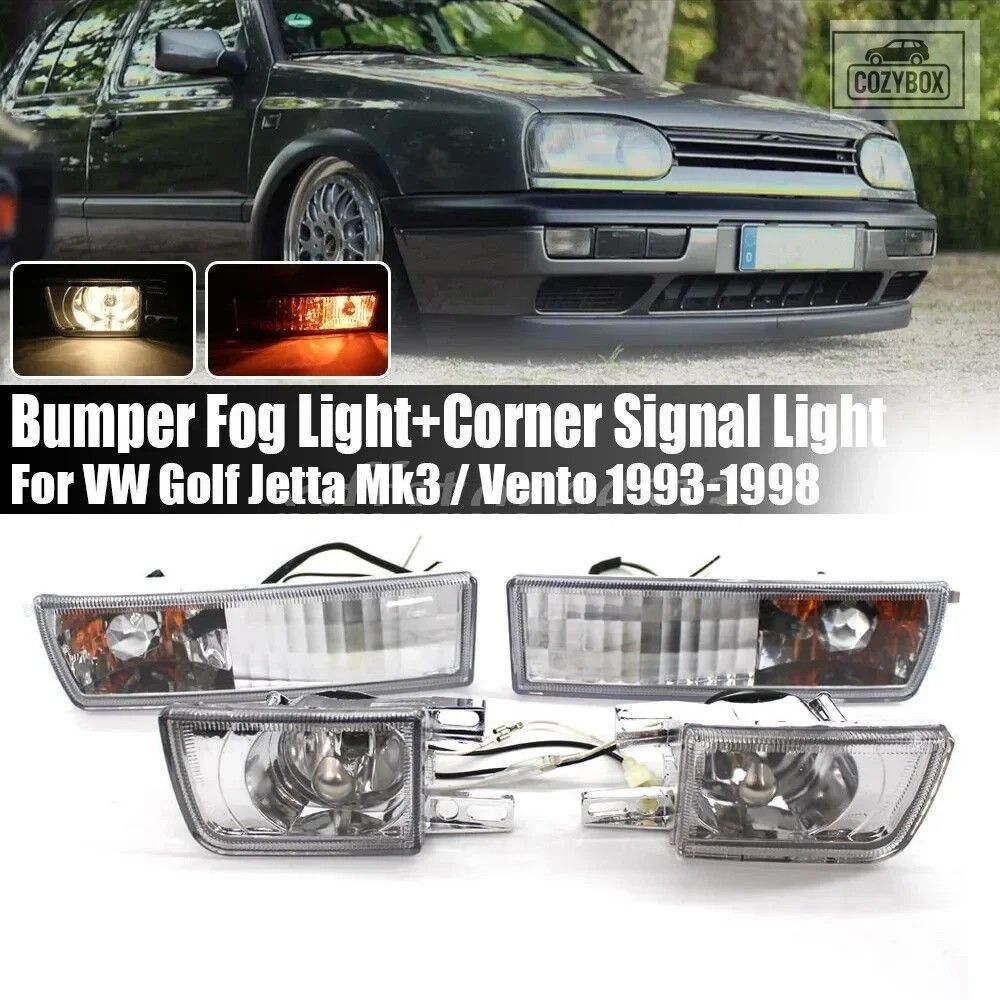 4 個セット フォルクス ワーゲン ジェッタ MK3 ゴルフ 1992 - 97 クリア車フロント バ