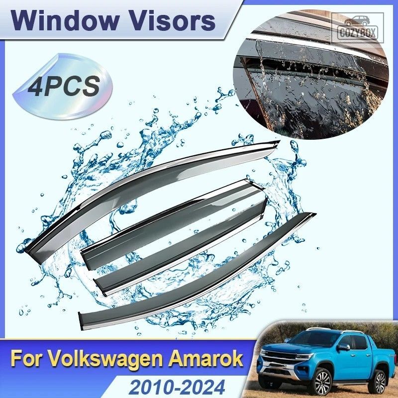 フォルクス ワーゲン VW アマロック 2010-2024 4 個 サイドウィンドウディフレクター