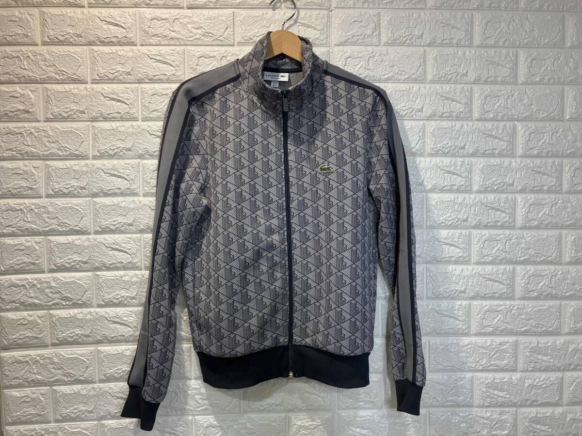 LACOSTE モノグラムジャカードトラックジャケット SH1368 グレー サイズFR ジャージ