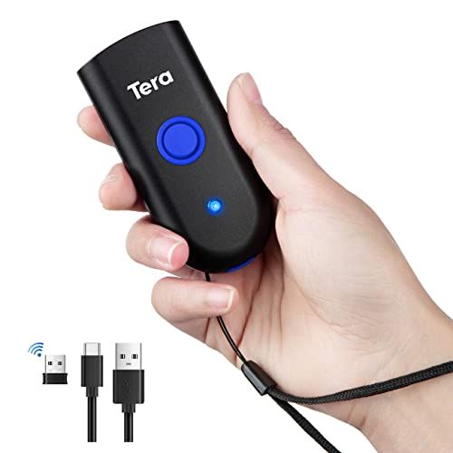 Tera バーコードリーダー 小型 レーザー 1次元 Bluetooth ワイヤレス 2.4G 有線 無線 時間スタンプ 日本語取扱説明書付き 充電式 手持ち式 1100-Lｍａ