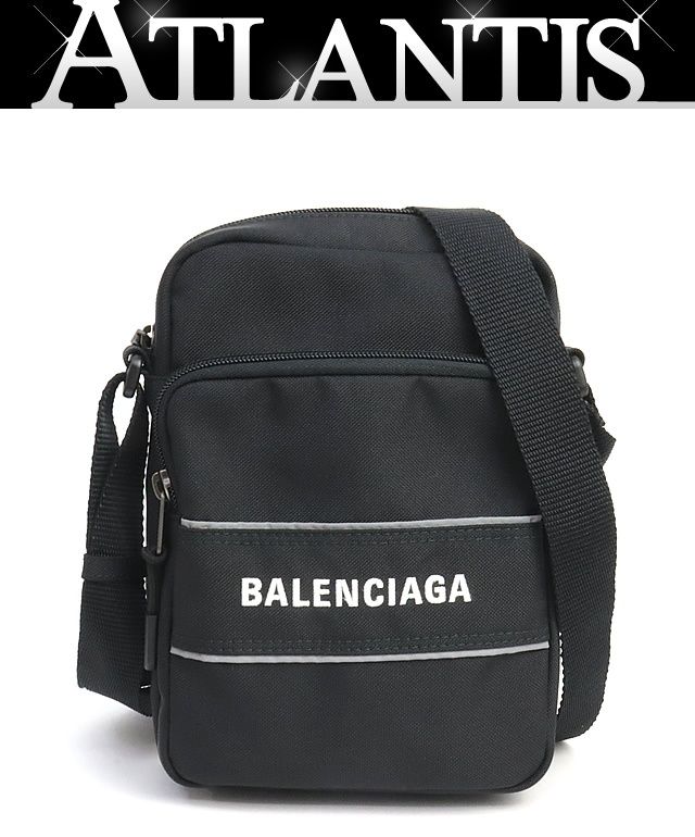 【広尾店】 美品 バレンシアガ BALENCIAGA スポーツメッセンジャ―バッグ スモール ナイロン 黒 638657 【19429】