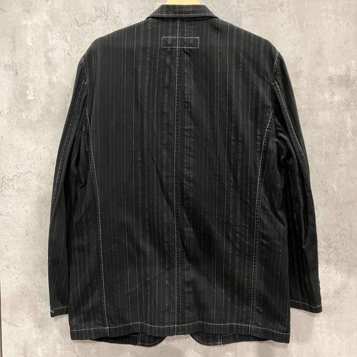 00SS COMME des GARÇONS HOMME テーラードジャケット 製品染ストライプ