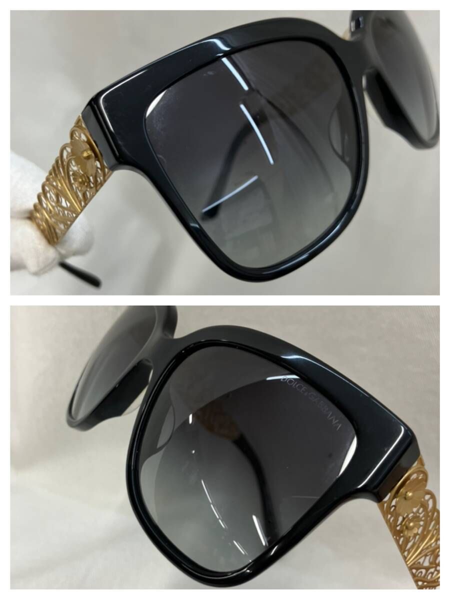 無名【美品】ドルチェ＆ガッバーナ　グラデーションブラック サングラス ケース付] DOLCE&GABBANAドルチェ&ガッバーナ サングラス ドルガバ
