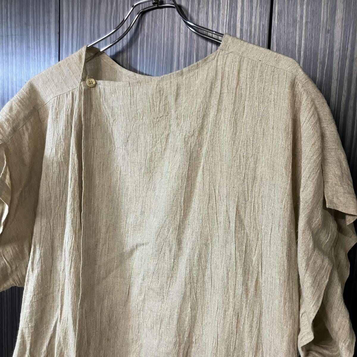 70s ISSEY MIYAKE ノースリーブワンピース 初期タグ リネンワンピース