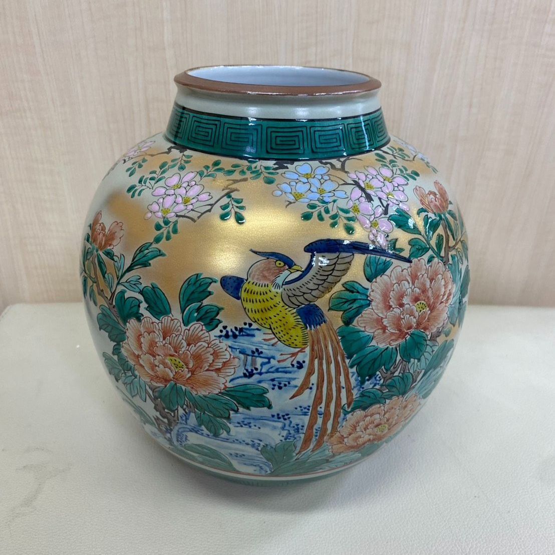 ✨九谷焼✨】九谷 花瓶 桃仙 高級 伝統 日本工芸 花瓶 柄 木箱 骨董品