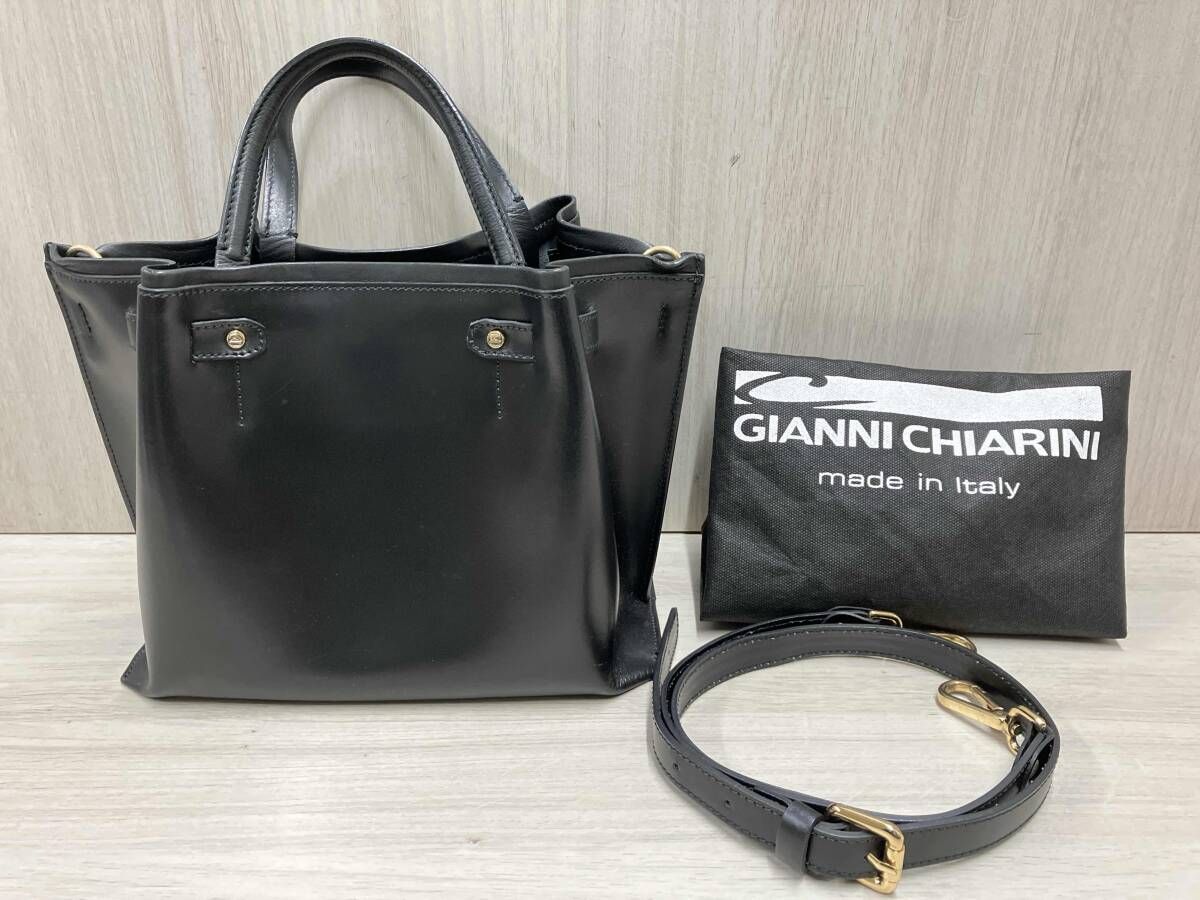 GIANNI CHIARINI ジャンニ キアリーニ ショルダーバッグ/ハンドバッグ 2way ブラック 保存袋あり