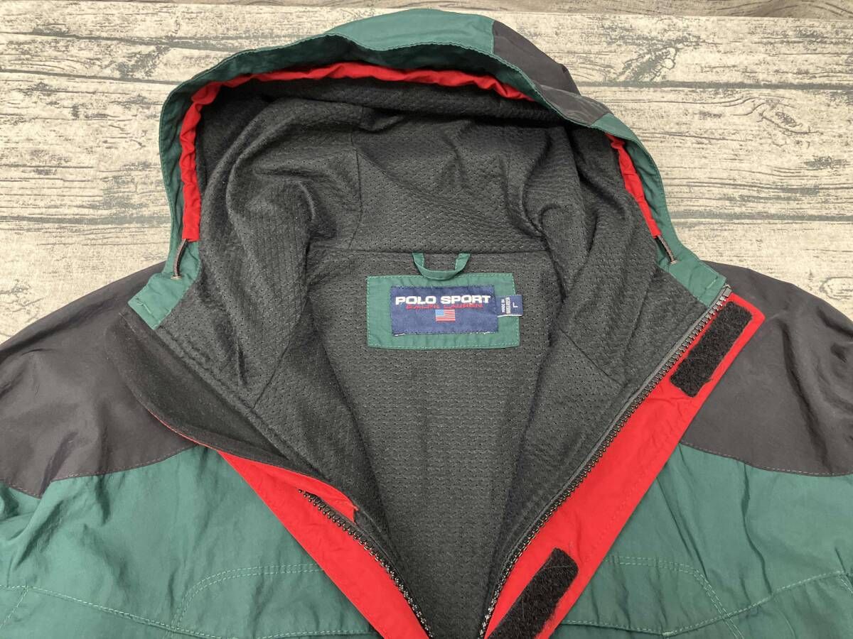 POLO SPORT マウンテンパーカ Lサイズ グリーン/ブラック/レッド POLO SPORT Ralph Lauren マウンテンパーカー JR-RS-NA-0733 Lサイズ