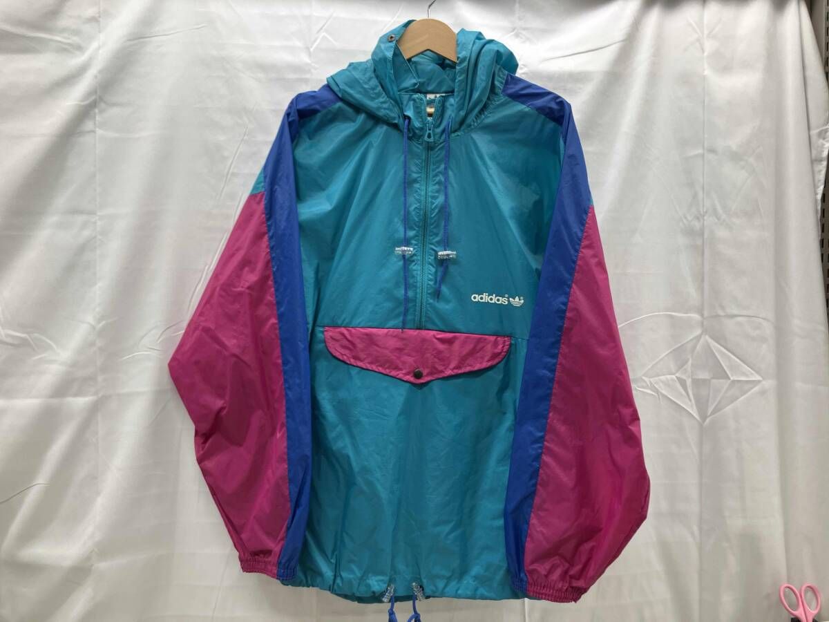 adidasアディダス アノラックパーカー 90s 表記サイズL マルチカラー