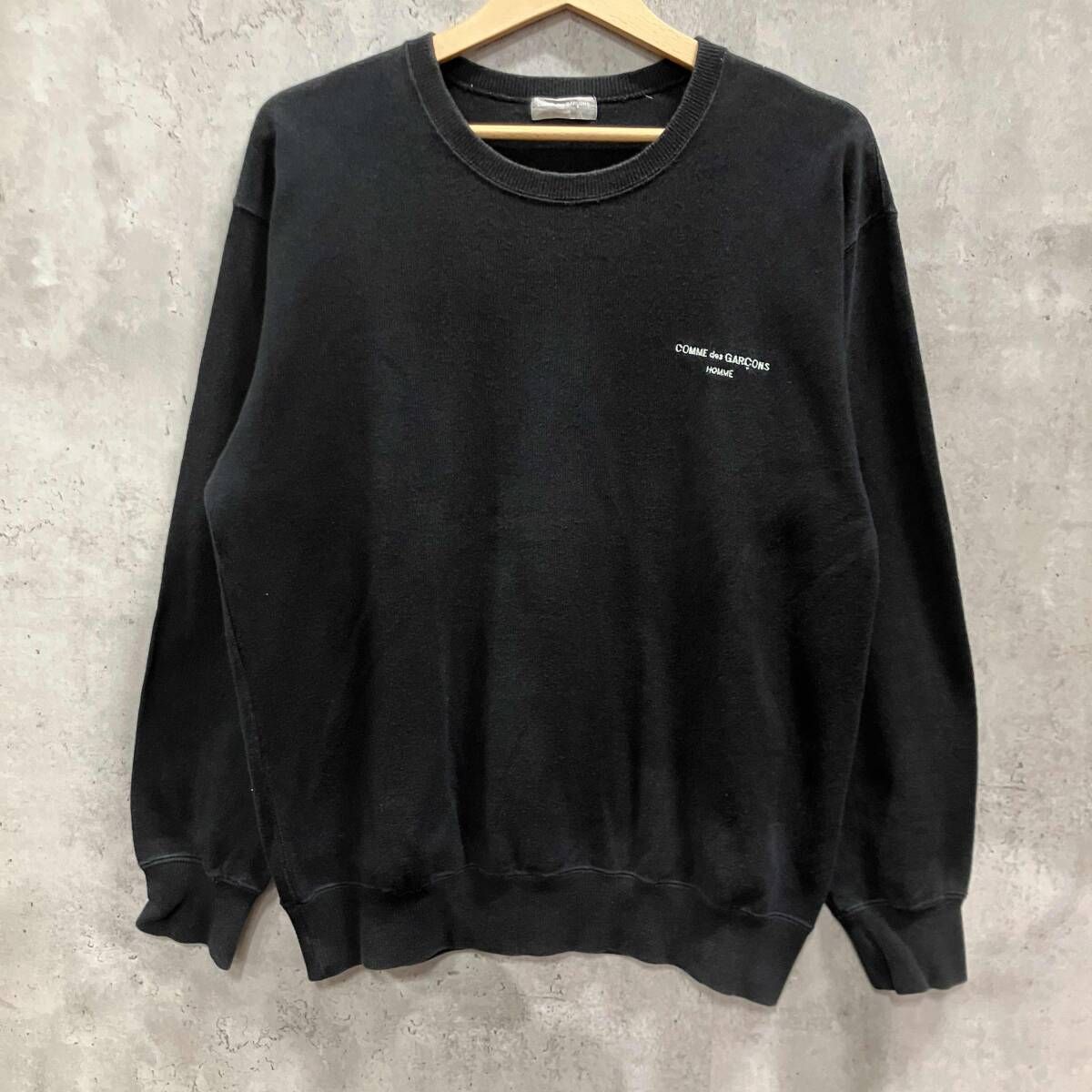 90SS COMME des GARCONS HOMME 胸ロゴスウェット ブラック