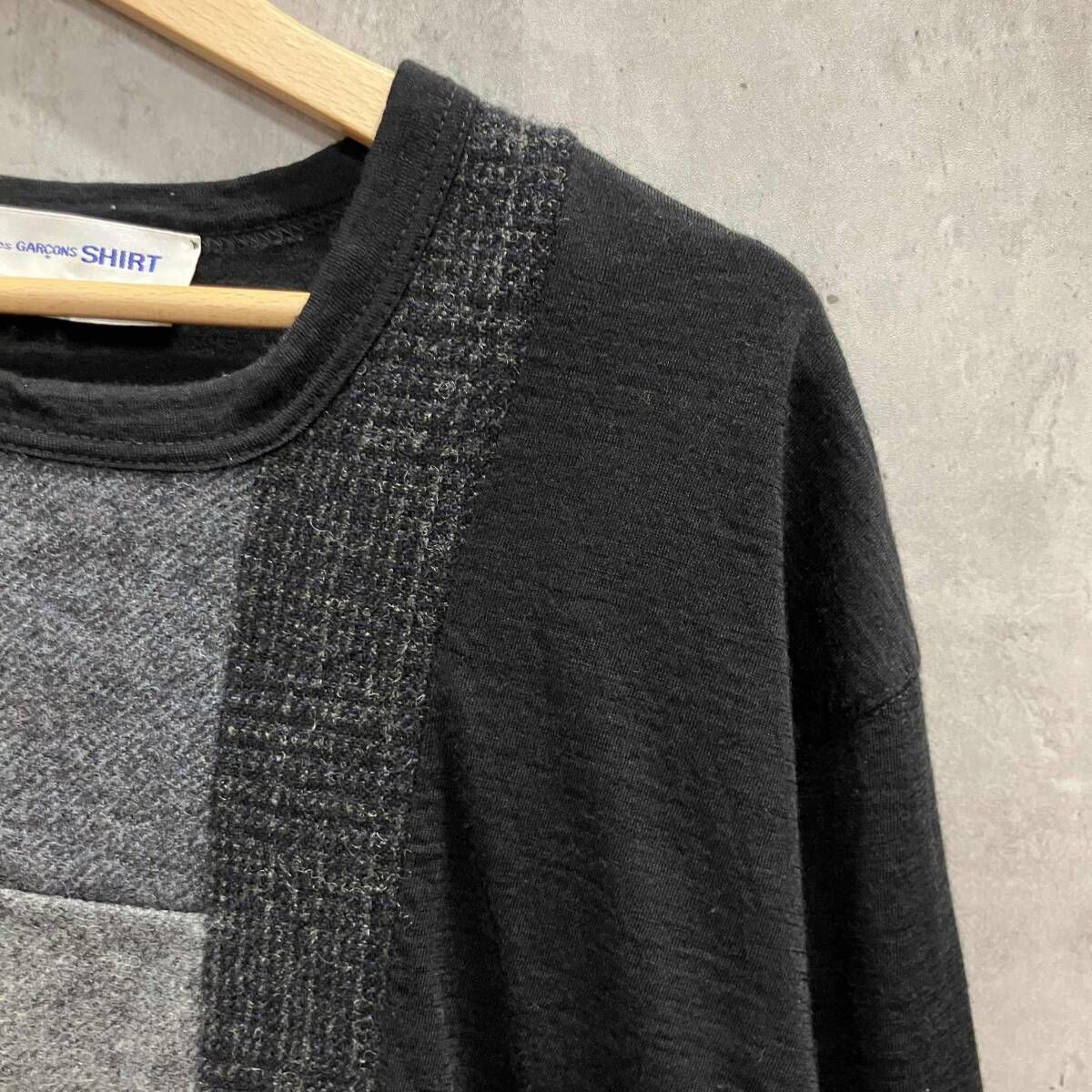 COMME des GARCONS SHIRTパッチワークウールニット size M ブラック