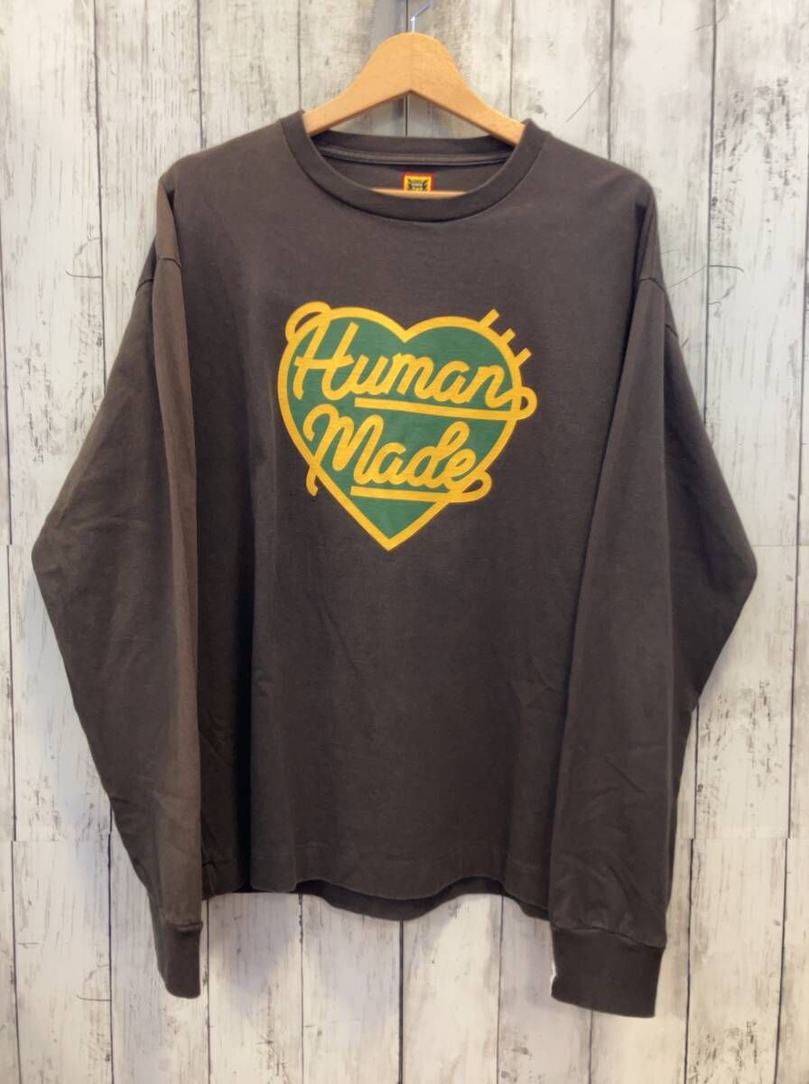 HUMAN MADE ヒューマンメイド チャコールグレー ハートロゴ 日本製 Graphic L/S T-SHIRT