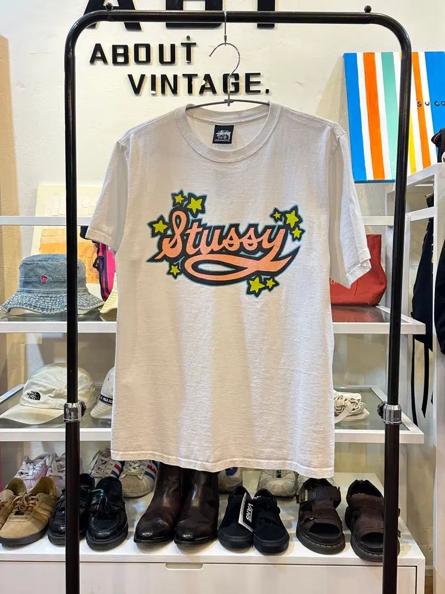 STUSSY スター スクリプト Tシャツ S