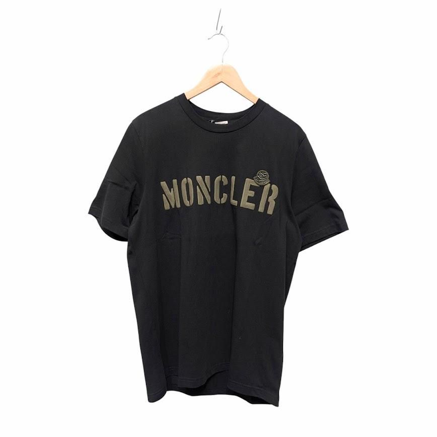 MONCLER モンクレール 10918C00029 ラバーセンターロゴ クルーネックTシャツ ブラック系 コットン サイズM 662816