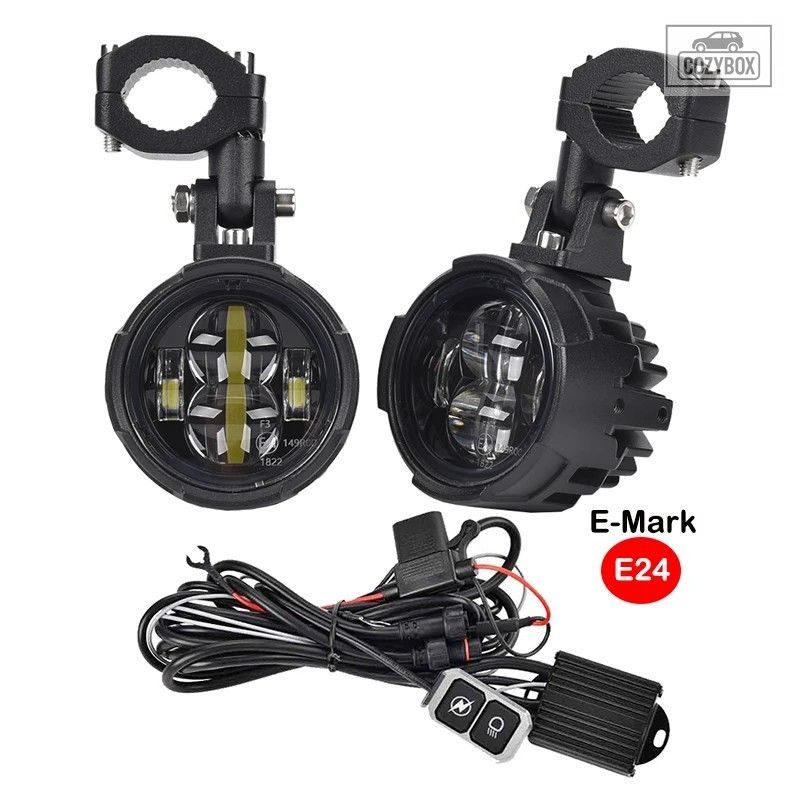 Emark オートバイ フォグライト Led 補助ドライビングランプモト ヘッドライトスポッ