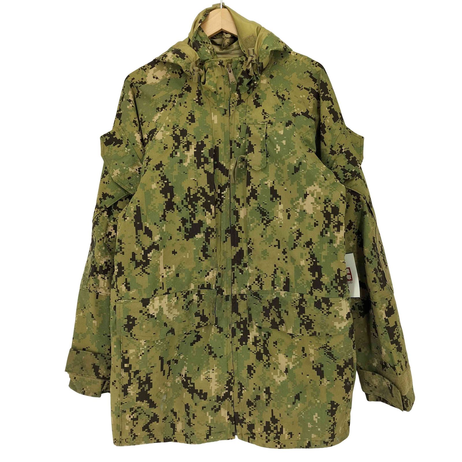 ユーエスネイビー U.S.NAVY NWU GORE-TEXパーカー TYPEIII デジタルカモ ナイロン ミリタリージャケット メンズ SMALL LONG