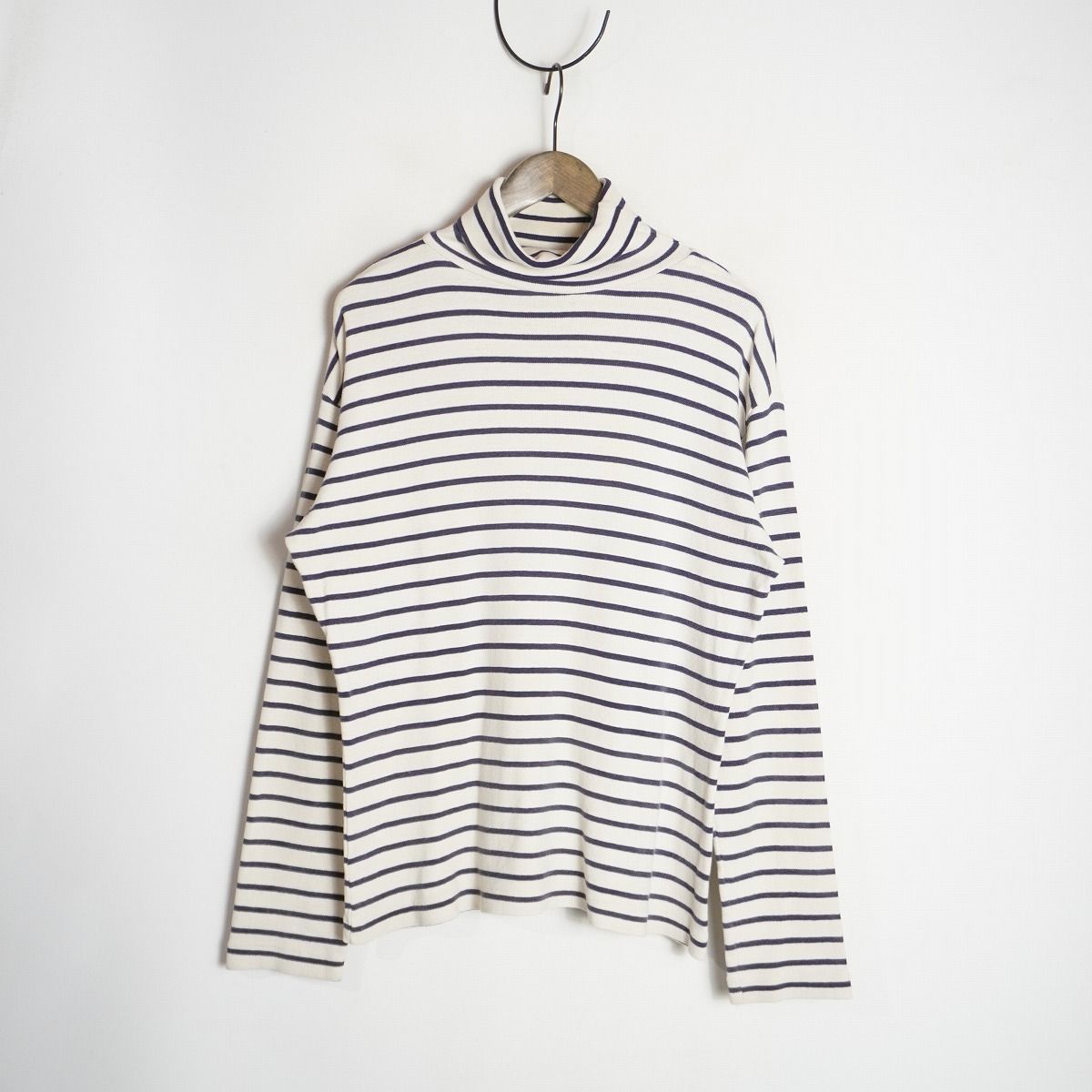 希少 初期 70S Old Patagonia パタゴニア ハイネック 長袖 Tシャツ カットソー ボーダー 夕焼け 白タグ 前期 ビンテージ 白 L 4095Q♪