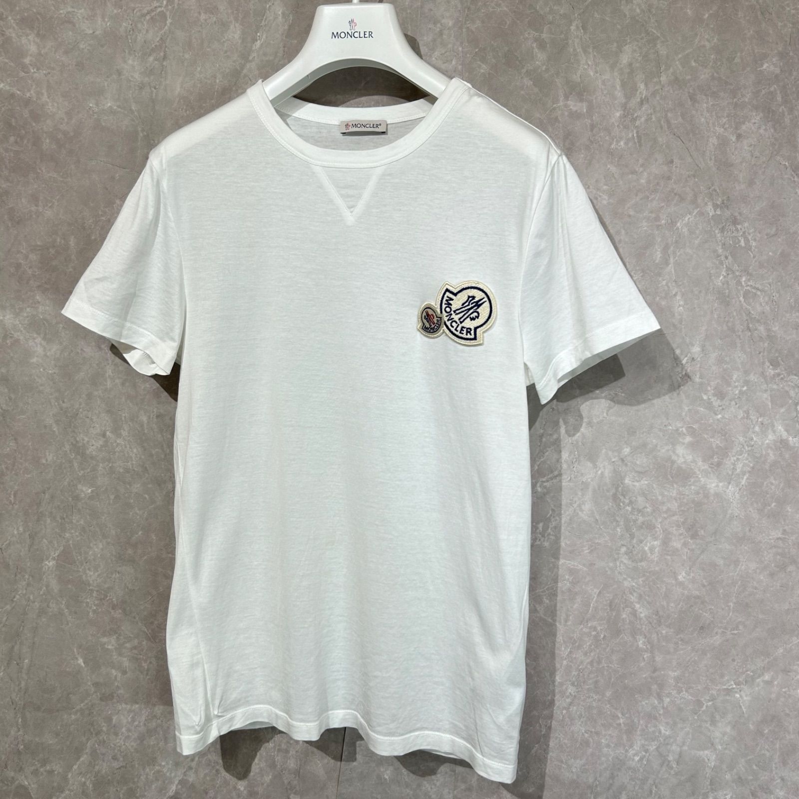MONCLER モンクレールダブルワッペン半袖Tシャツ白xs