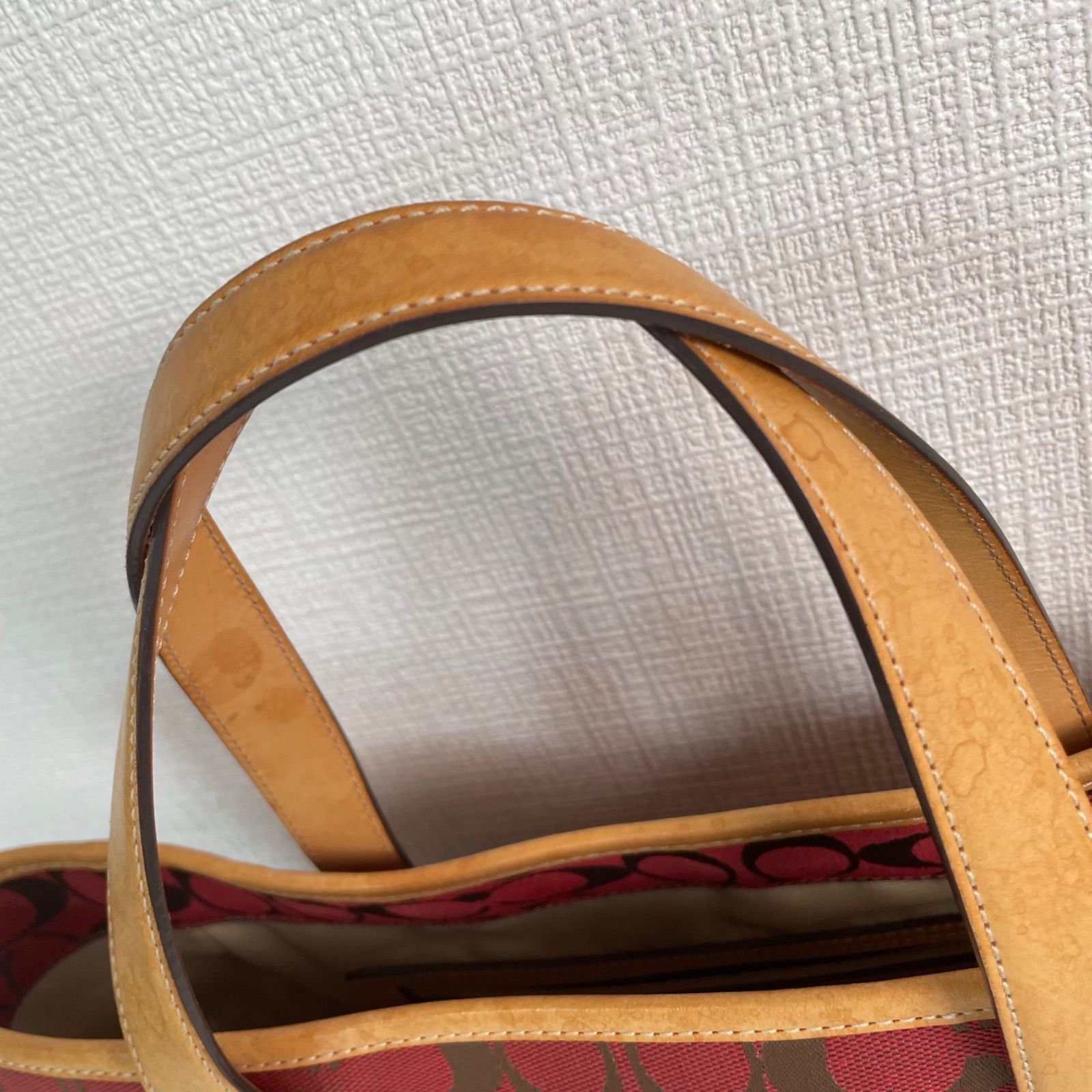 COACH シグネチャー ハンドバッグ レッド ユニセックス A4対応 - メルカリ