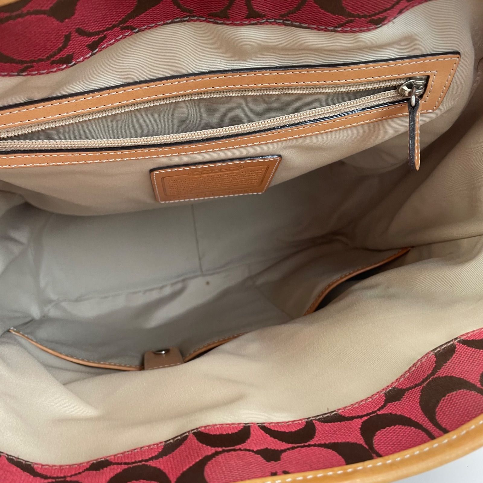 COACH シグネチャー ハンドバッグ レッド ユニセックス A4対応 - メルカリ