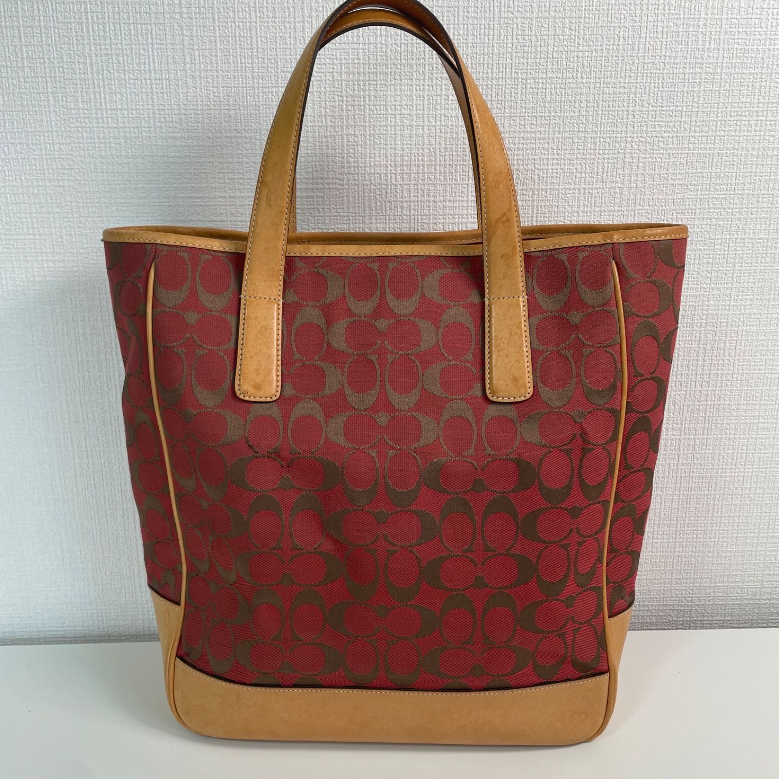 COACH シグネチャー ハンドバッグ レッド ユニセックス A4対応 - メルカリ