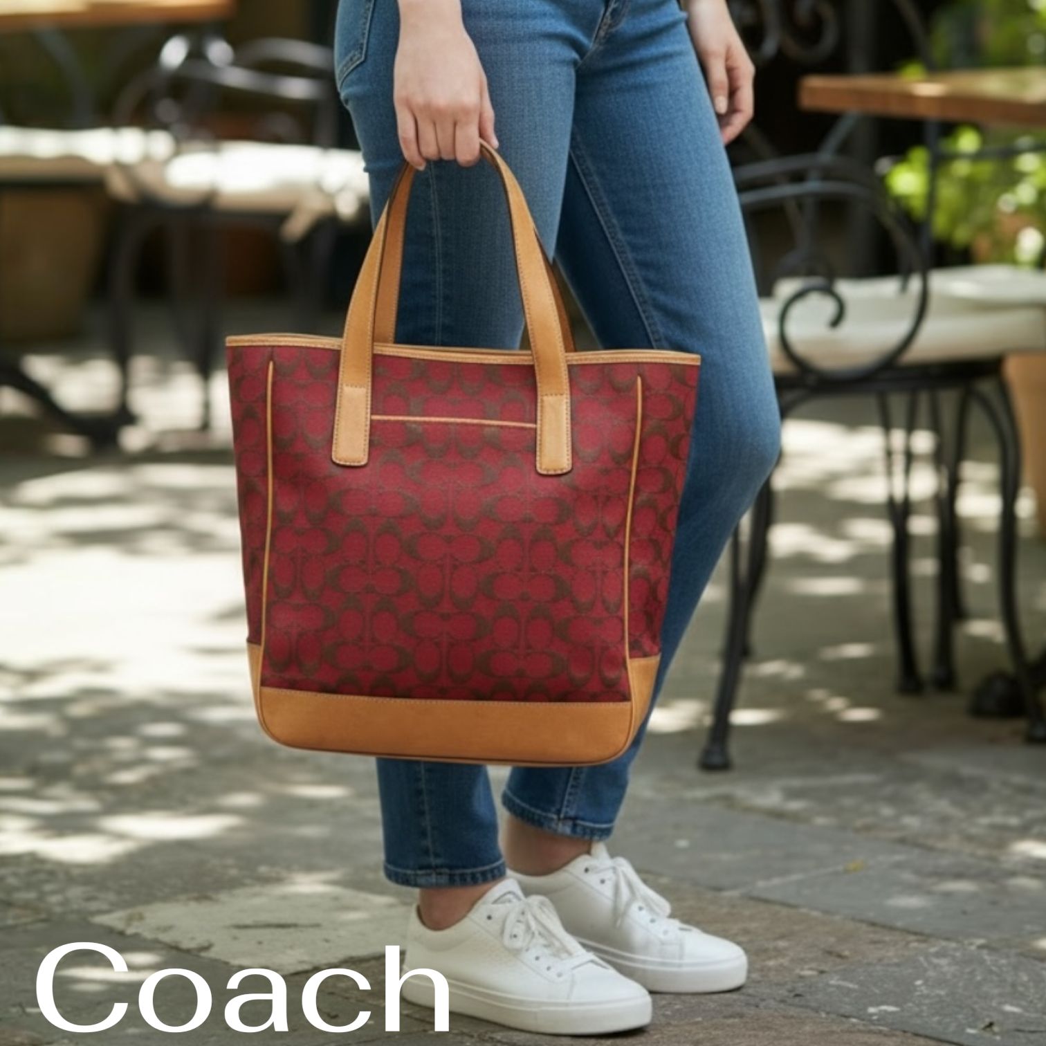 COACH シグネチャー ハンドバッグ レッド ユニセックス A4対応 - メルカリ