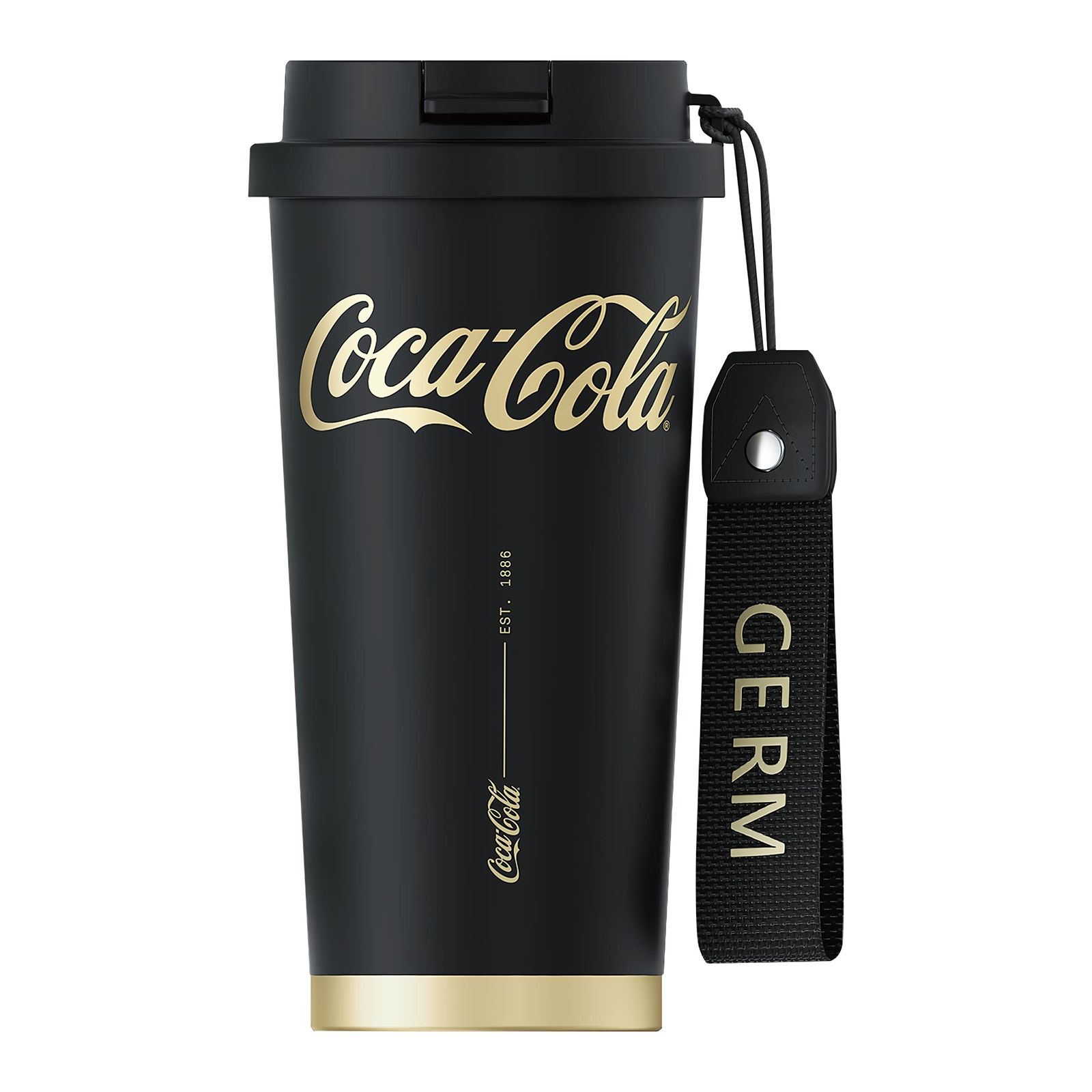GERM × Coca-Cola 【公式コラボ】プレミアム真空断熱タンブラー 500ml 本体食洗機対応 七層構造 3WAY ステンレス 蓋付き ストロー付き ストラップ付き コカ・コーラ 保温 保冷 漏れ防止 軽量 コーヒータンブラー 水筒 5d8d3596