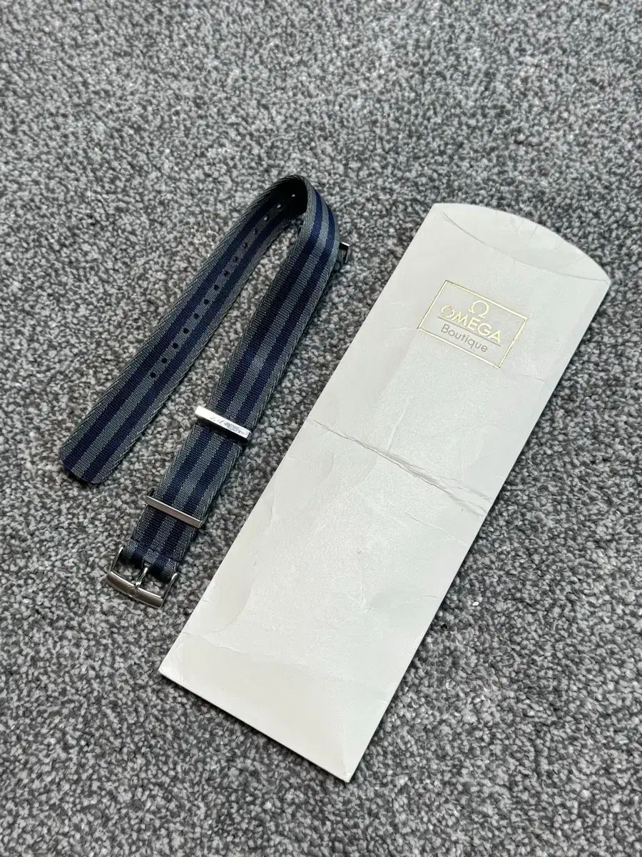 オメガ 正規品 NATOバンド ネイビー/グレー 20mm 出品 007シーマスター300