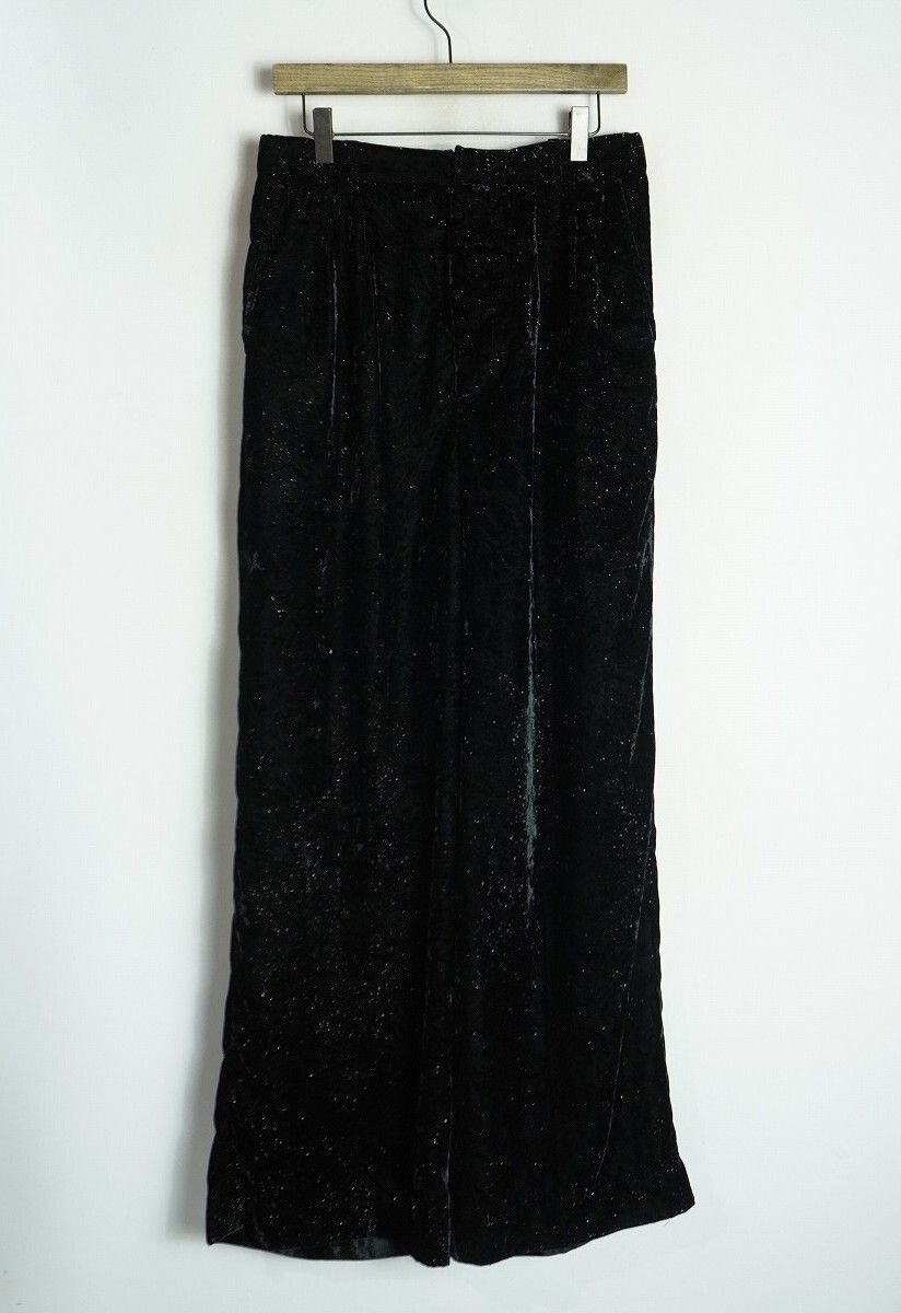 美品 24AW MASU エムエーエスユー VELVET WIDE TROUSERS BLACK MPFW