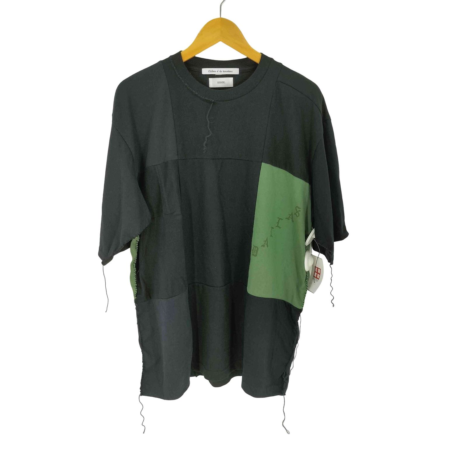 チルドレンオブザディスコーダンス Children of the discordance ×SEMBL RE:PATCH WORK SS TEE L BLACK ASSORT ハンドメイドヴィンテージパッチTシャツ 再構築 メンズ ONE SIZE