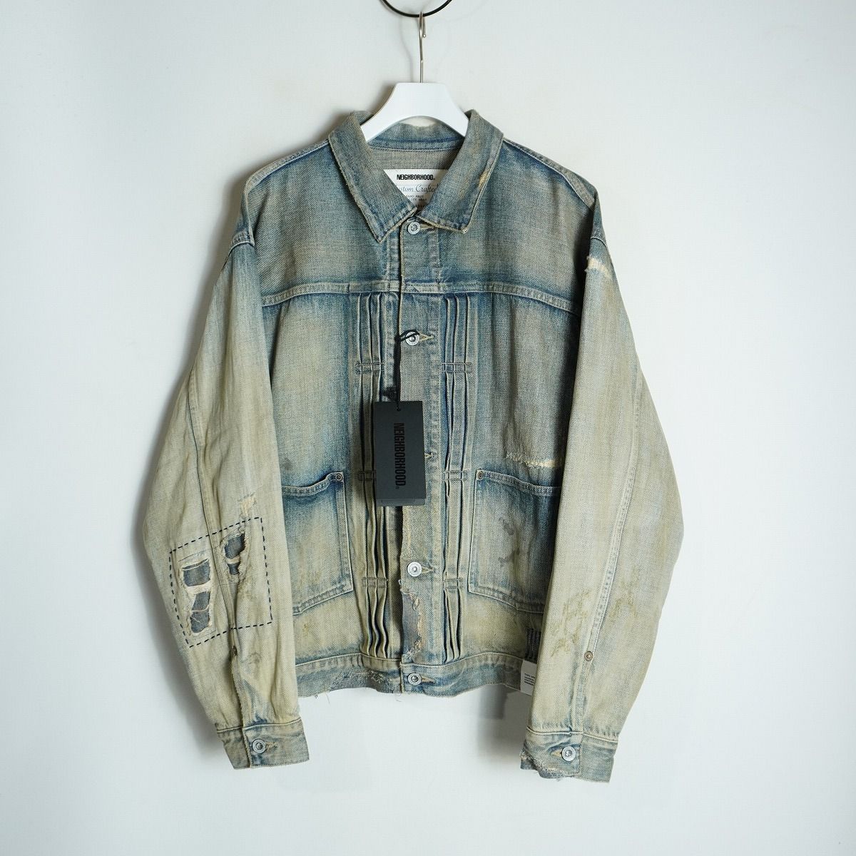 正規 極美品 25AW NEIGHBORHOOD ネイバーフッド SAVAGE DENIM TYPE-1 JACKET サベージ デニム ジャケット 251XBNH-JKM01 青 L 4149Q♪