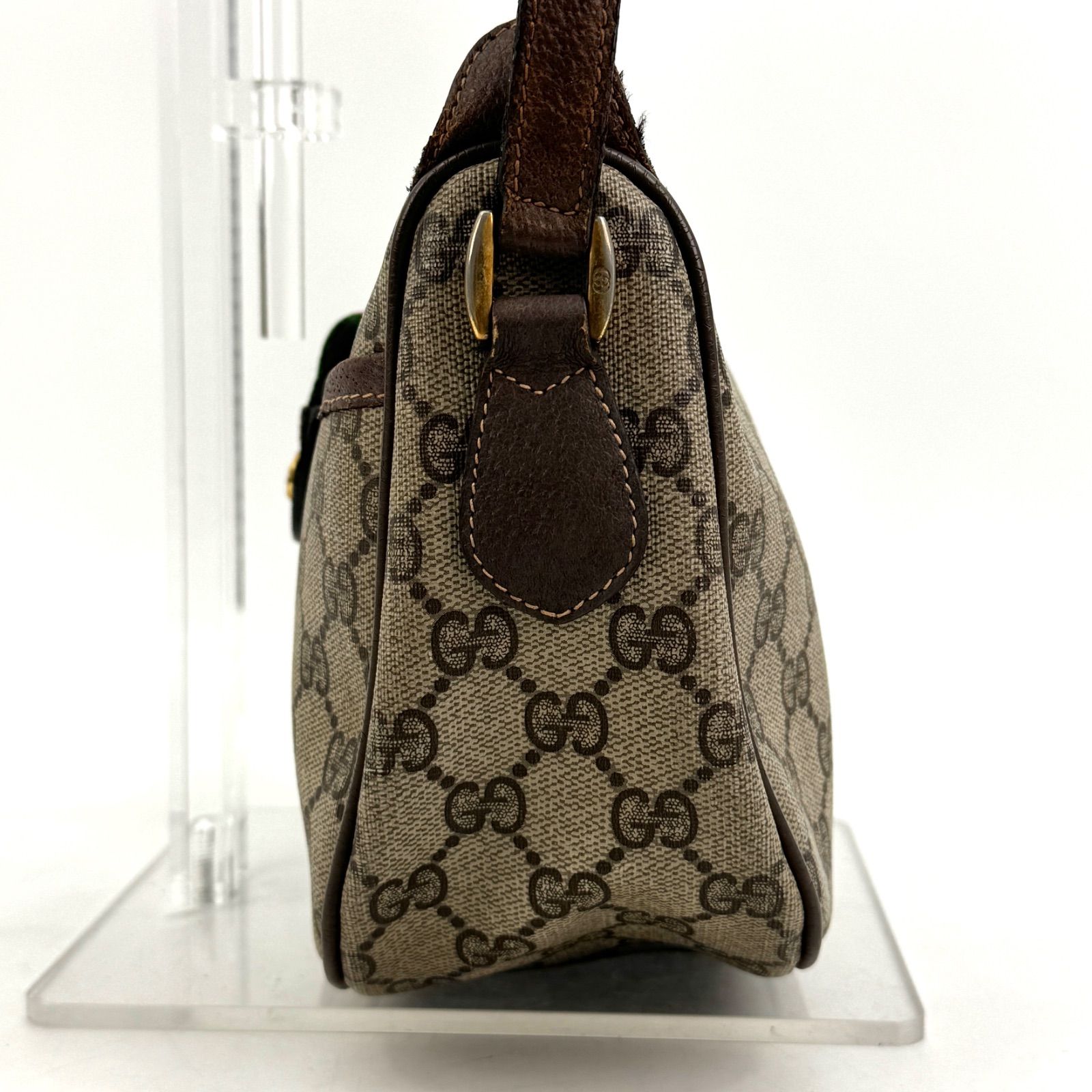 GUCCI グッチ シェリーライン GG柄 ショルダーバッグ PVC レザー