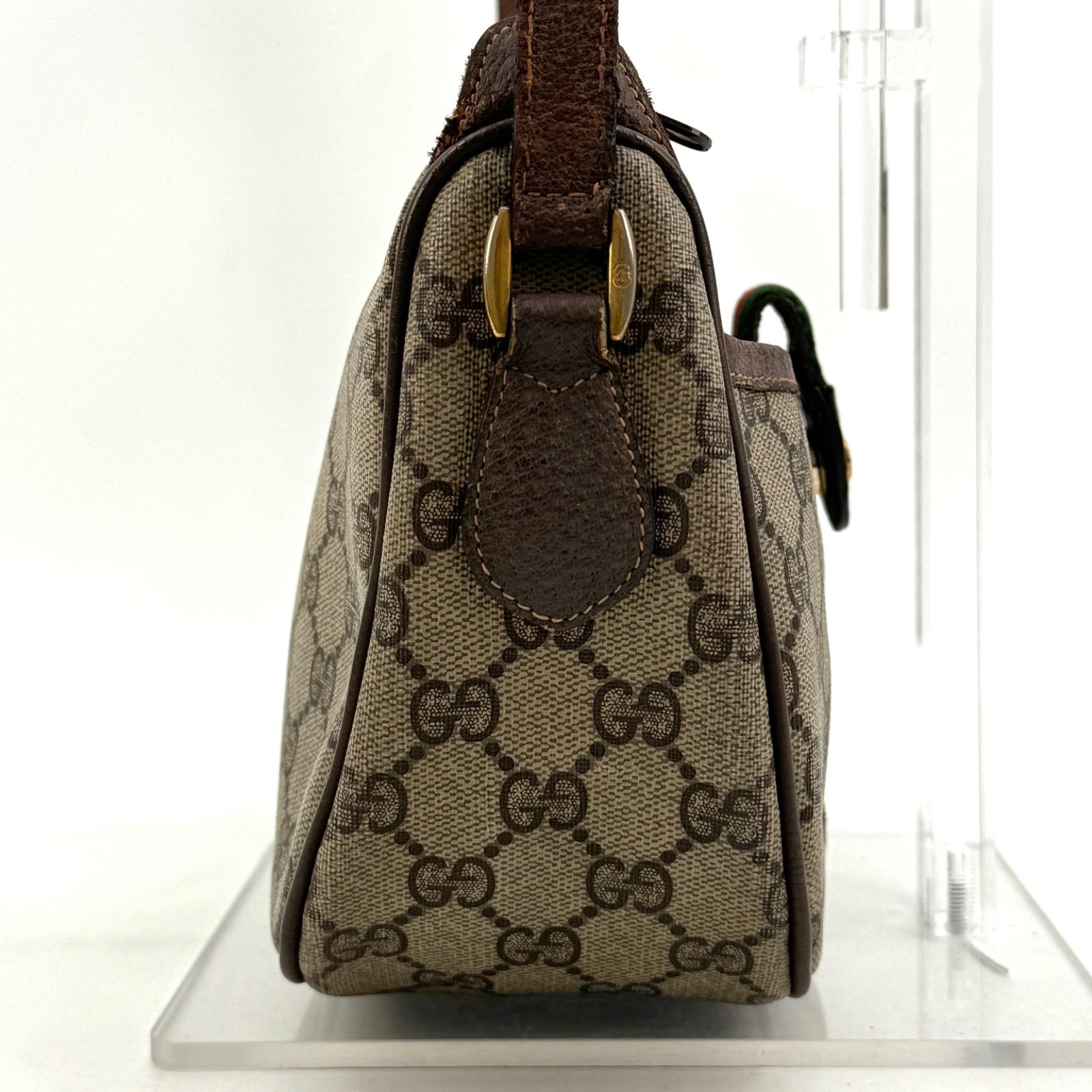 GUCCI グッチ シェリーライン GG柄 ショルダーバッグ PVC レザー